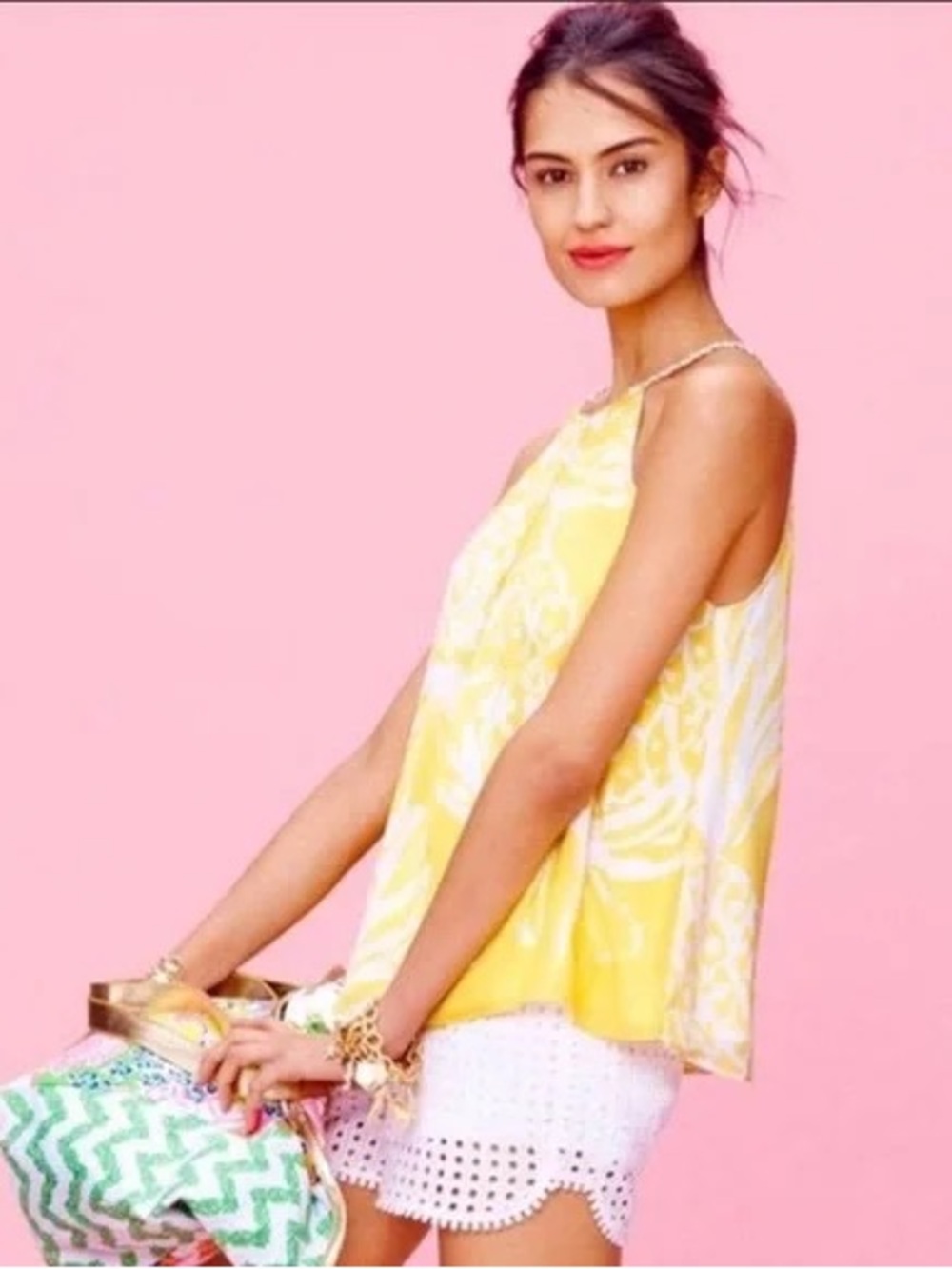 Lilly Pulitzer Halter Top in Pineapple Punch / Large